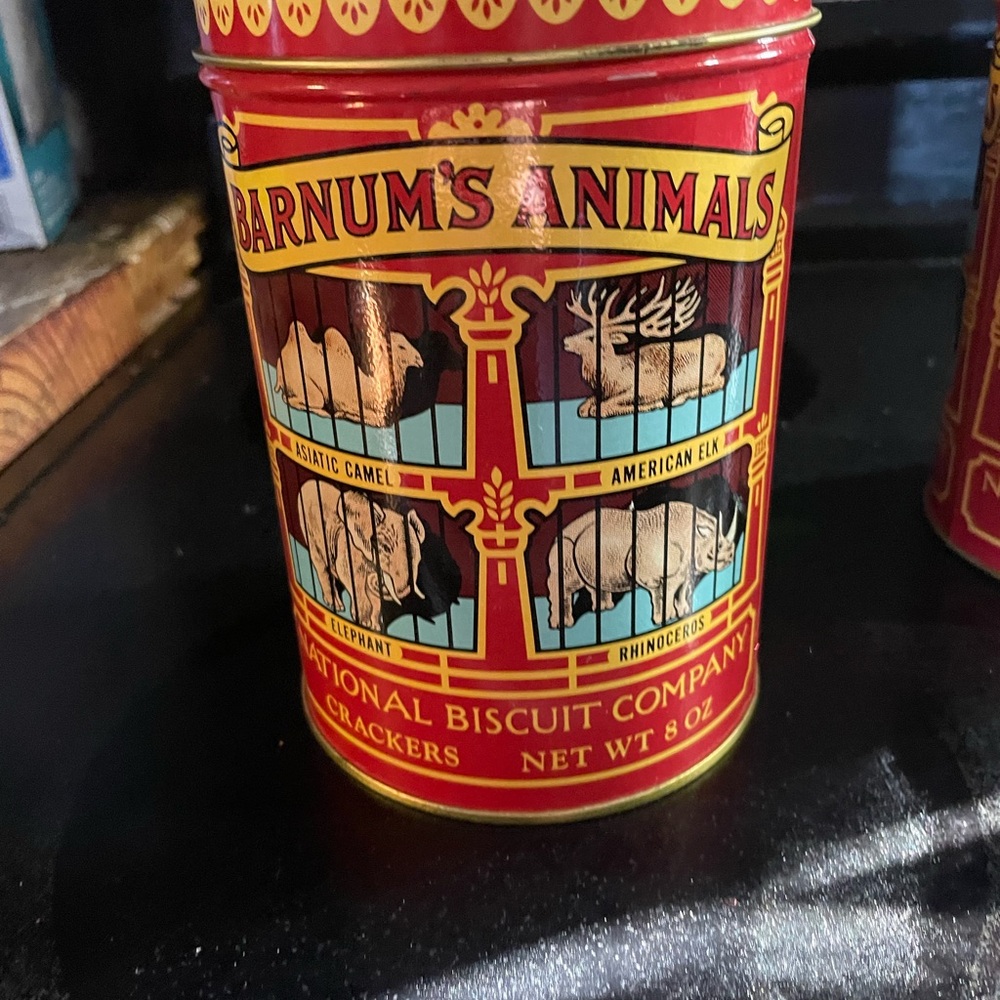 Red Decorative Tin - Vintage Style Storage Can